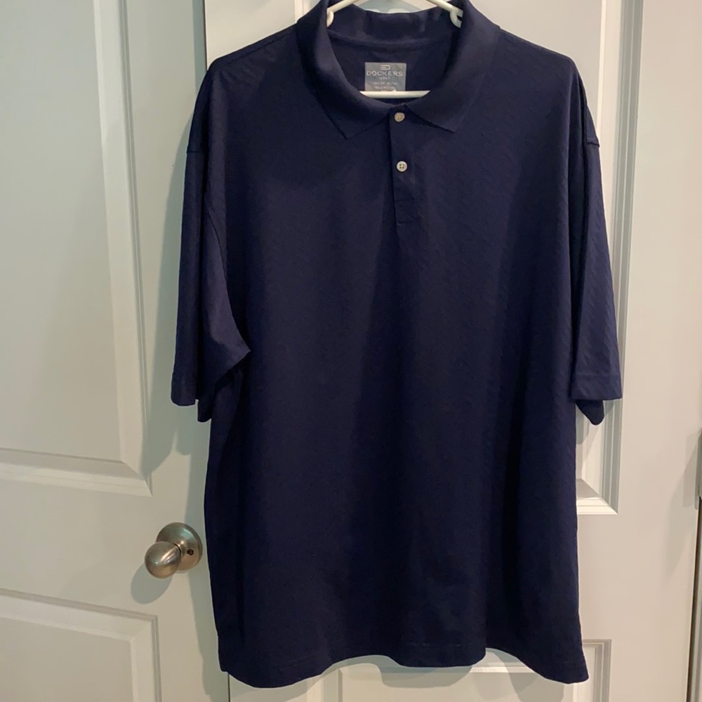 Men’s blue golf short sleeve shirt